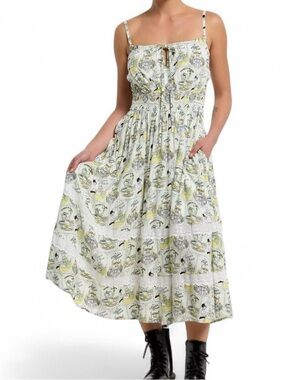 Her Universe Disney The Princess And The Frog Vintage Print Midi Dress Size S